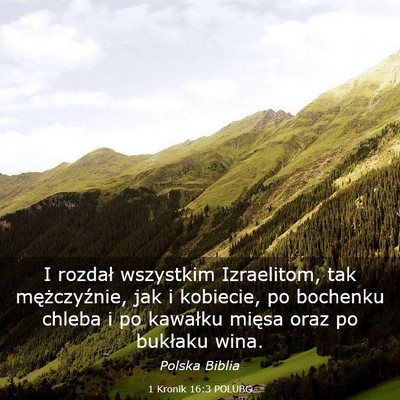 Picture 03 - 1 Kronik 16:3 POLUBG - I rozdał wszystkim Izraelitom, tak - Bible Verse Picture