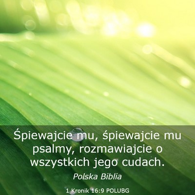 Picture 03 - 1 Kronik 16:9 POLUBG - Śpiewajcie mu, śpiewajcie mu psalmy, - Bible Verse Picture