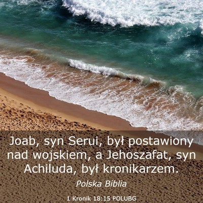 Picture 03 - 1 Kronik 18:15 POLUBG - Joab, syn Serui, był postawiony nad wojskiem, a - Bible Verse Picture