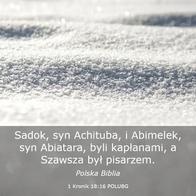 Picture 03 - 1 Kronik 18:16 POLUBG - Sadok, syn Achituba, i Abimelek, syn Abiatara, - Bible Verse Picture
