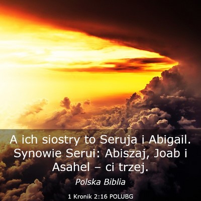 Picture 03 - 1 Kronik 2:16 POLUBG - A ich siostry to Seruja i Abigail. Synowie Serui: - Bible Verse Picture