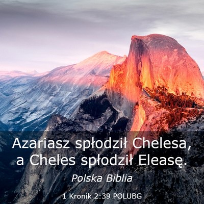 Picture 03 - 1 Kronik 2:39 POLUBG - Azariasz spłodził Chelesa, a Cheles spłodził - Bible Verse Picture