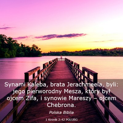 Picture 03 - 1 Kronik 2:42 POLUBG - Synami Kaleba, brata Jerachmeela, byli: jego - Bible Verse Picture