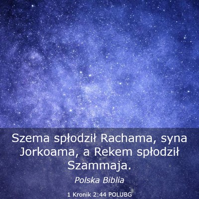 Picture 03 - 1 Kronik 2:44 POLUBG - Szema spłodził Rachama, syna Jorkoama, a Rekem - Bible Verse Picture