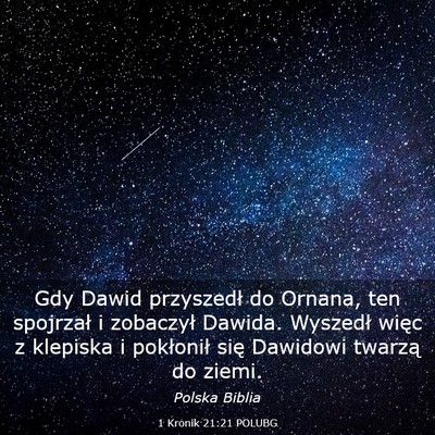 Picture 03 - 1 Kronik 21:21 POLUBG - Gdy Dawid przyszedł do Ornana, ten spojrzał i - Bible Verse Picture