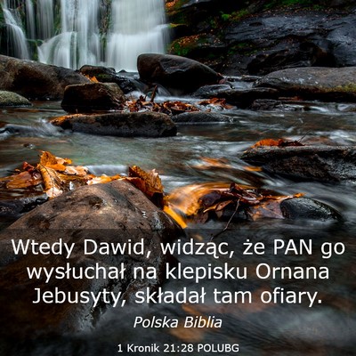 Picture 03 - 1 Kronik 21:28 POLUBG - Wtedy Dawid, widząc, że PAN go wysłuchał na - Bible Verse Picture