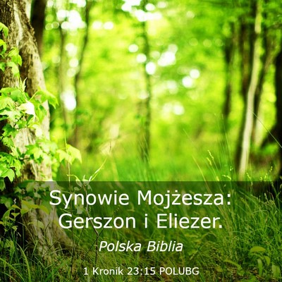 Picture 03 - 1 Kronik 23:15 POLUBG - Synowie Mojżesza: Gerszon i - Bible Verse Picture