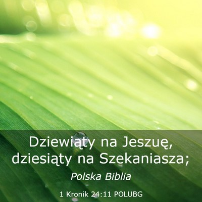 Picture 03 - 1 Kronik 24:11 POLUBG - Dziewiąty na Jeszuę, dziesiąty na - Bible Verse Picture