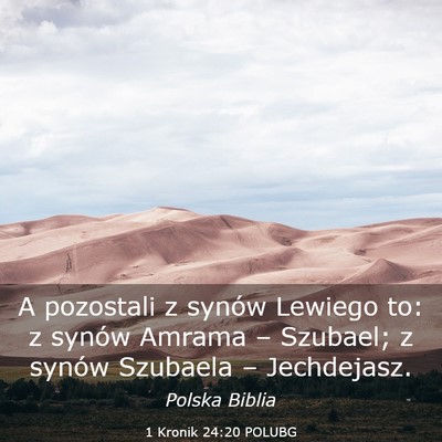 Picture 03 - 1 Kronik 24:20 POLUBG - A pozostali z synów Lewiego to: z synów Amrama - Bible Verse Picture