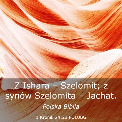 Picture 03 - 1 Kronik 24:22 POLUBG - Z Ishara – Szelomit; z synów Szelomita – - Bible Verse Picture