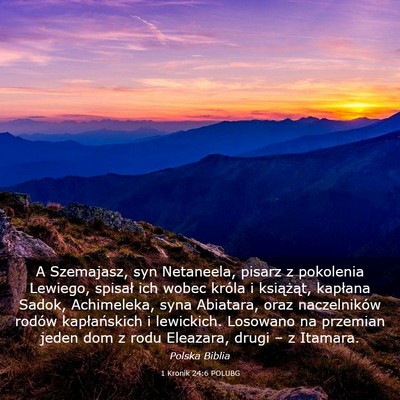 Picture 03 - 1 Kronik 24:6 POLUBG - A Szemajasz, syn Netaneela, pisarz z pokolenia - Bible Verse Picture