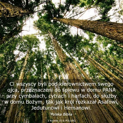 Picture 03 - 1 Kronik 25:6 POLUBG - Ci wszyscy byli pod kierownictwem swego ojca, - Bible Verse Picture