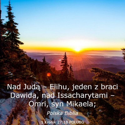 Picture 03 - 1 Kronik 27:18 POLUBG - Nad Judą – Elihu, jeden z braci Dawida, nad - Bible Verse Picture