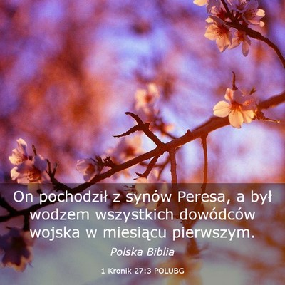 Picture 03 - 1 Kronik 27:3 POLUBG - On pochodził z synów Peresa, a był wodzem - Bible Verse Picture