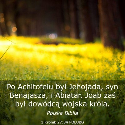 Picture 03 - 1 Kronik 27:34 POLUBG - Po Achitofelu był Jehojada, syn Benajasza, i - Bible Verse Picture