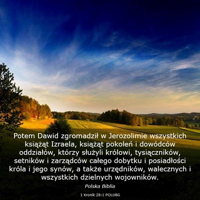 Picture 03 - 1 Kronik 28:1 POLUBG - Potem Dawid zgromadził w Jerozolimie wszystkich - Bible Verse Picture