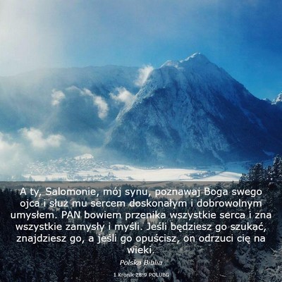Picture 03 - 1 Kronik 28:9 POLUBG - A ty, Salomonie, mój synu, poznawaj Boga swego - Bible Verse Picture