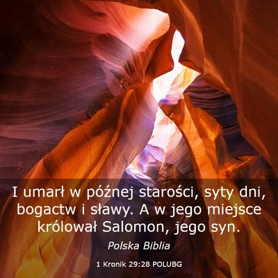 Picture 03 - 1 Kronik 29:28 POLUBG - I umarł w późnej starości, syty dni, bogactw - Bible Verse Picture