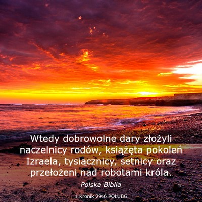 Picture 03 - 1 Kronik 29:6 POLUBG - Wtedy dobrowolne dary złożyli naczelnicy - Bible Verse Picture