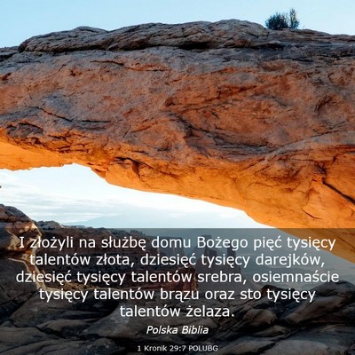 Picture 03 - 1 Kronik 29:7 POLUBG - I złożyli na służbę domu Bożego pięć - Bible Verse Picture