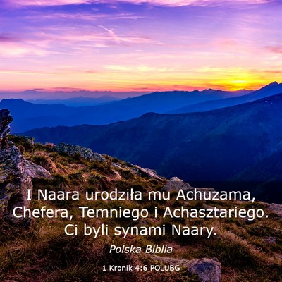 Picture 03 - 1 Kronik 4:6 POLUBG - I Naara urodziła mu Achuzama, Chefera, Temniego - Bible Verse Picture