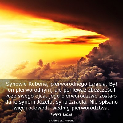 Picture 03 - 1 Kronik 5:1 POLUBG - Synowie Rubena, pierworodnego Izraela. Był on - Bible Verse Picture