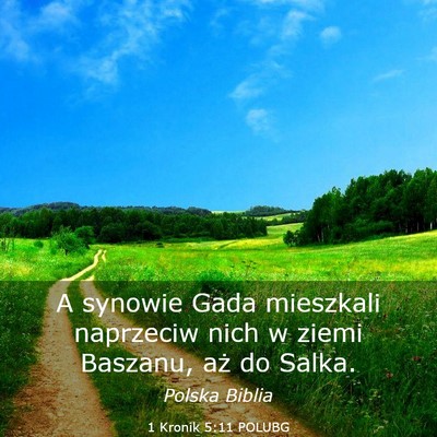 Picture 03 - 1 Kronik 5:11 POLUBG - A synowie Gada mieszkali naprzeciw nich w ziemi - Bible Verse Picture