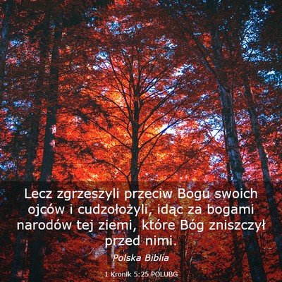 Picture 03 - 1 Kronik 5:25 POLUBG - Lecz zgrzeszyli przeciw Bogu swoich ojców i - Bible Verse Picture