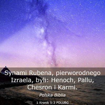 Picture 03 - 1 Kronik 5:3 POLUBG - Synami Rubena, pierworodnego Izraela, byli: - Bible Verse Picture