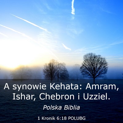 Picture 03 - 1 Kronik 6:18 POLUBG - A synowie Kehata: Amram, Ishar, Chebron i - Bible Verse Picture