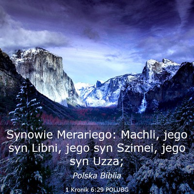 Picture 03 - 1 Kronik 6:29 POLUBG - Synowie Merariego: Machli, jego syn Libni, jego - Bible Verse Picture