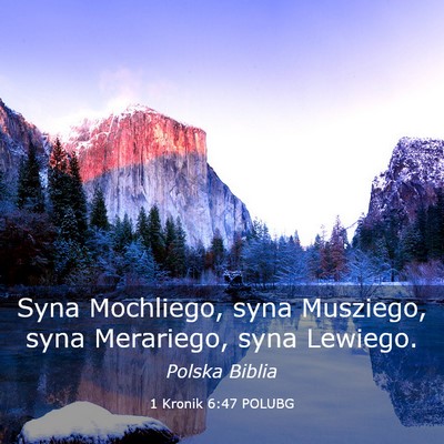 Picture 03 - 1 Kronik 6:47 POLUBG - Syna Mochliego, syna Musziego, syna Merariego, - Bible Verse Picture