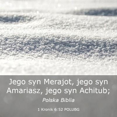 Picture 03 - 1 Kronik 6:52 POLUBG - Jego syn Merajot, jego syn Amariasz, jego syn - Bible Verse Picture
