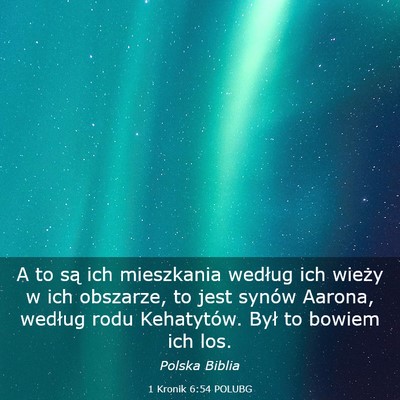 Picture 03 - 1 Kronik 6:54 POLUBG - A to są ich mieszkania według ich wieży w ich - Bible Verse Picture