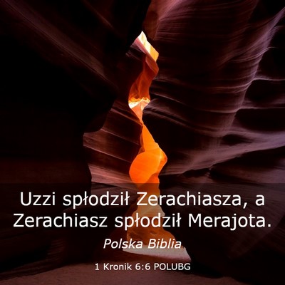 Picture 03 - 1 Kronik 6:6 POLUBG - Uzzi spłodził Zerachiasza, a Zerachiasz - Bible Verse Picture
