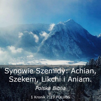 Picture 03 - 1 Kronik 7:19 POLUBG - Synowie Szemidy: Achian, Szekem, Likchi i - Bible Verse Picture