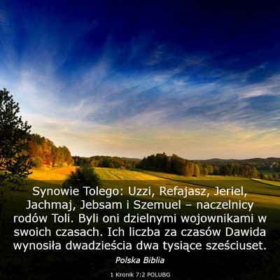 Picture 03 - 1 Kronik 7:2 POLUBG - Synowie Tolego: Uzzi, Refajasz, Jeriel, Jachmaj, - Bible Verse Picture