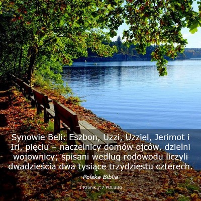Picture 03 - 1 Kronik 7:7 POLUBG - Synowie Beli: Eszbon, Uzzi, Uzziel, Jerimot i - Bible Verse Picture