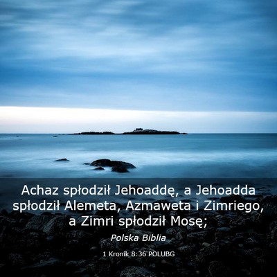 Picture 03 - 1 Kronik 8:36 POLUBG - Achaz spłodził Jehoaddę, a Jehoadda spłodził - Bible Verse Picture