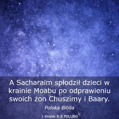 Picture 03 - 1 Kronik 8:8 POLUBG - A Sacharaim spłodził dzieci w krainie Moabu po - Bible Verse Picture