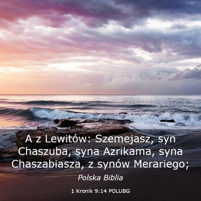 Picture 03 - 1 Kronik 9:14 POLUBG - A z Lewitów: Szemejasz, syn Chaszuba, syna - Bible Verse Picture