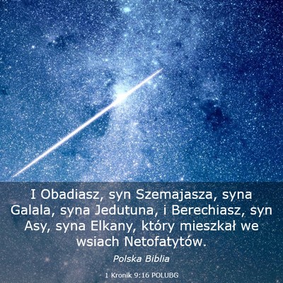 Picture 03 - 1 Kronik 9:16 POLUBG - I Obadiasz, syn Szemajasza, syna Galala, syna - Bible Verse Picture