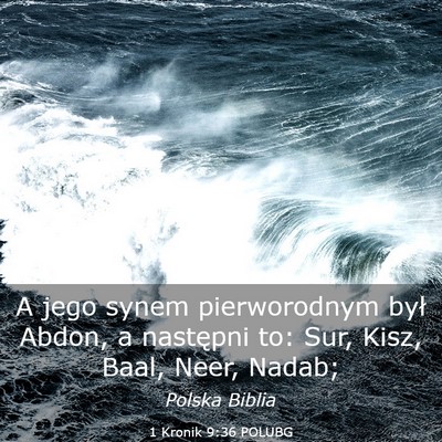 Picture 03 - 1 Kronik 9:36 POLUBG - A jego synem pierworodnym był Abdon, a następni - Bible Verse Picture