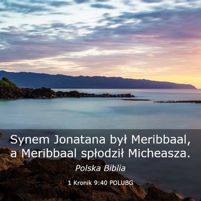 Picture 03 - 1 Kronik 9:40 POLUBG - Synem Jonatana był Meribbaal, a Meribbaal - Bible Verse Picture