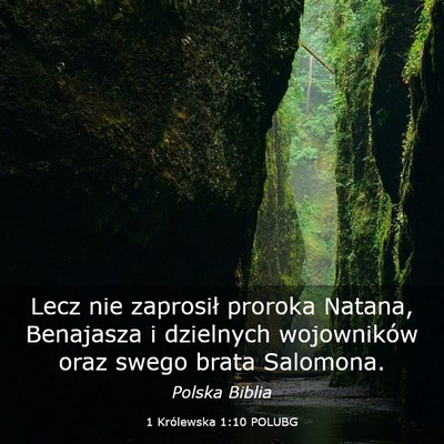 Picture 03 - 1 Królewska 1:10 POLUBG - Lecz nie zaprosił proroka Natana, Benajasza i - Bible Verse Picture
