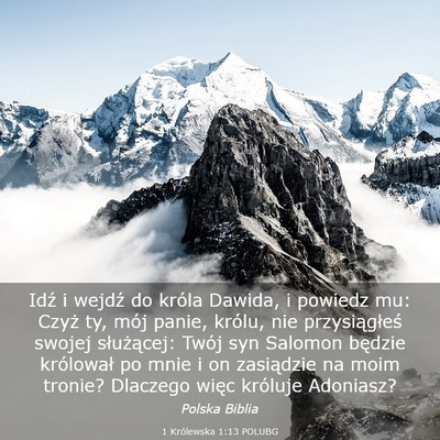 Picture 03 - 1 Królewska 1:13 POLUBG - Idź i wejdź do króla Dawida, i powiedz mu: - Bible Verse Picture