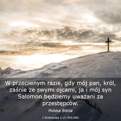 Picture 03 - 1 Królewska 1:21 POLUBG - W przeciwnym razie, gdy mój pan, król, zaśnie - Bible Verse Picture