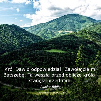 Picture 03 - 1 Królewska 1:28 POLUBG - Król Dawid odpowiedział: Zawołajcie mi - Bible Verse Picture