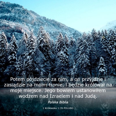 Picture 03 - 1 Królewska 1:35 POLUBG - Potem pójdziecie za nim, a on przyjdzie i - Bible Verse Picture