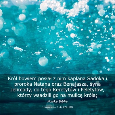 Picture 03 - 1 Królewska 1:44 POLUBG - Król bowiem posłał z nim kapłana Sadoka i - Bible Verse Picture